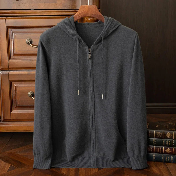 Henry | Men's Merino Wool Full-Zip Hoodie Knitted Jumper