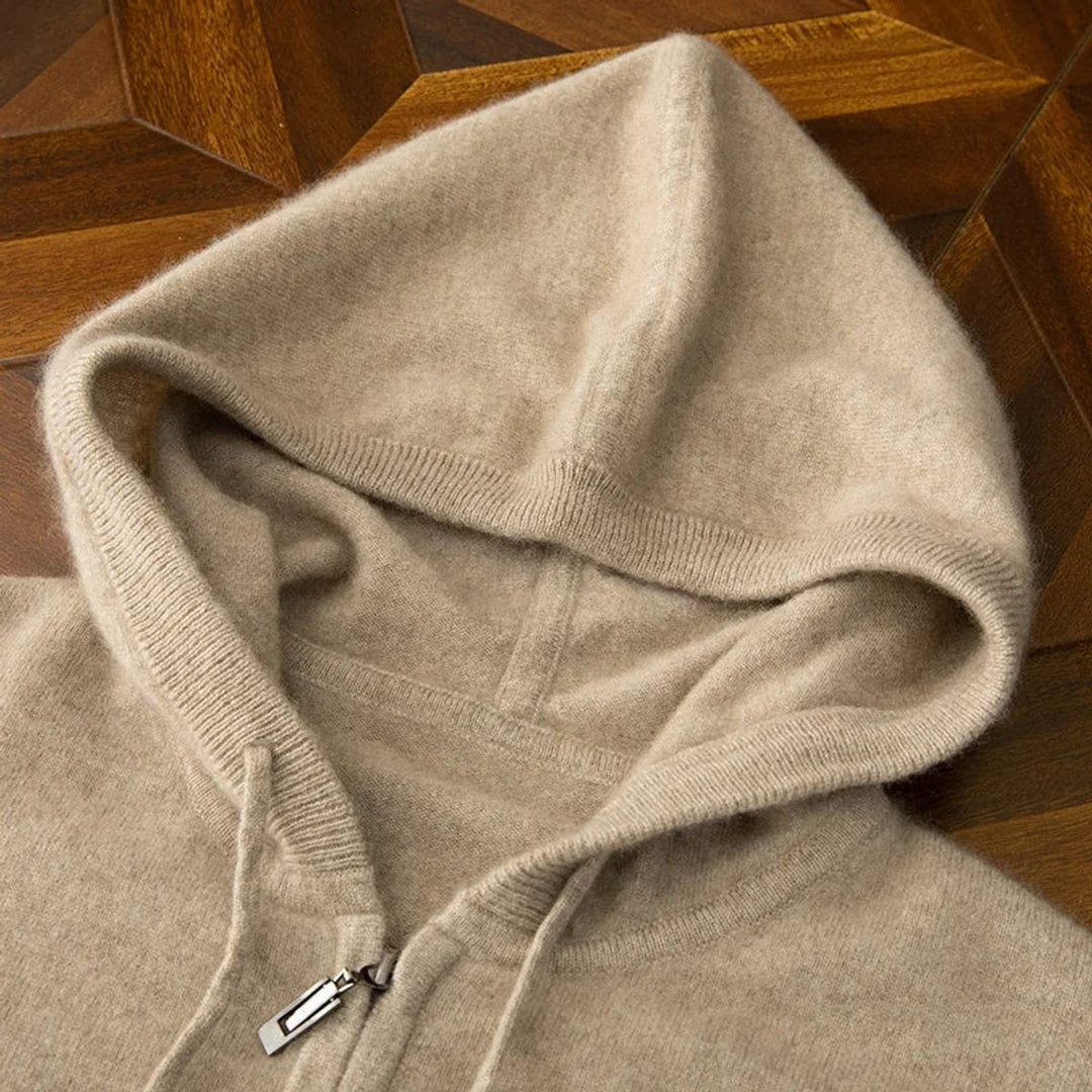 Henry | Men's Merino Wool Full-Zip Hoodie Knitted Jumper