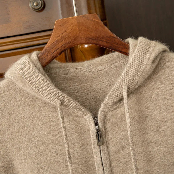 Henry | Men's Merino Wool Full-Zip Hoodie Knitted Jumper