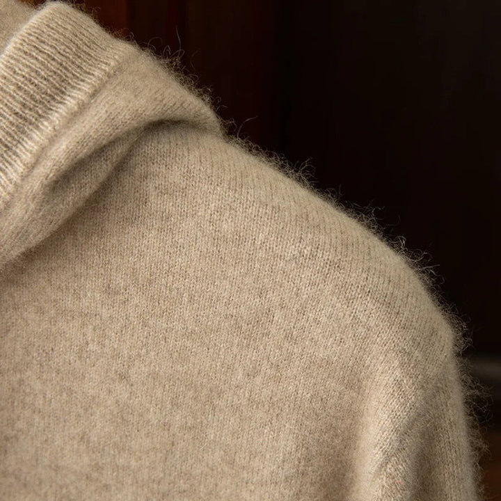 Henry | Men's Merino Wool Full-Zip Hoodie Knitted Jumper