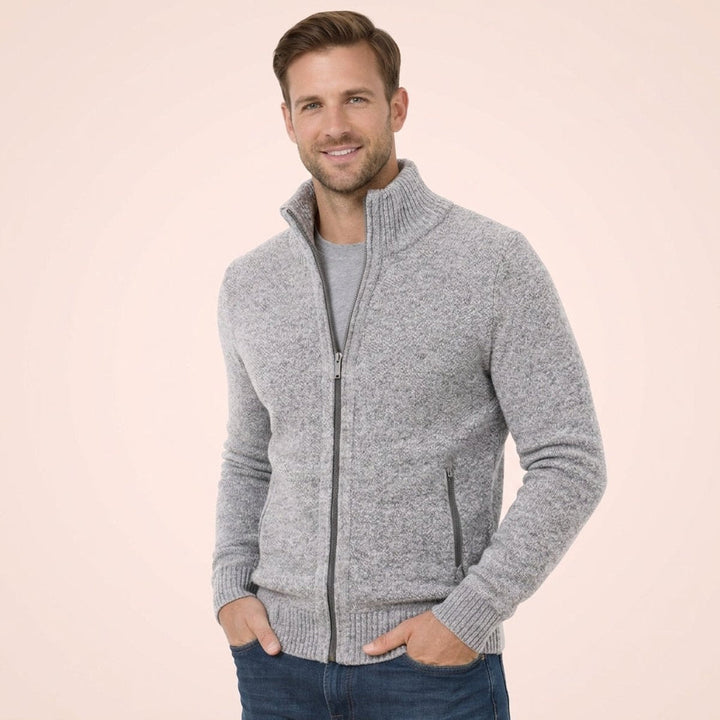 Archie | Men's Merino Wool Full-Zip Knitted Cardigan Jumper