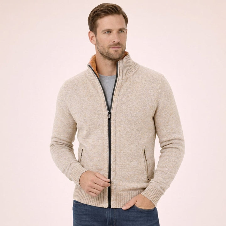 Archie | Men's Merino Wool Full-Zip Knitted Cardigan Jumper
