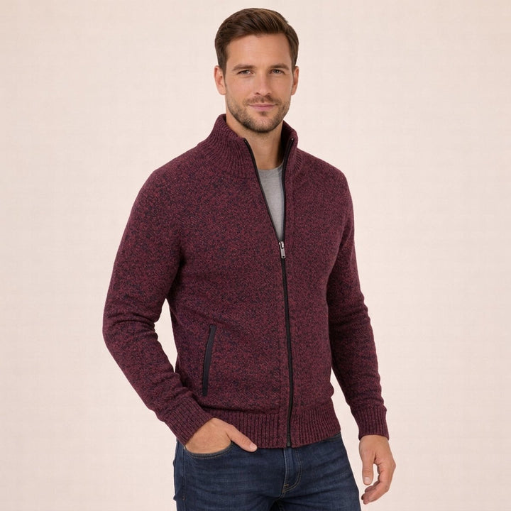 Archie | Men's Merino Wool Full-Zip Knitted Cardigan Jumper