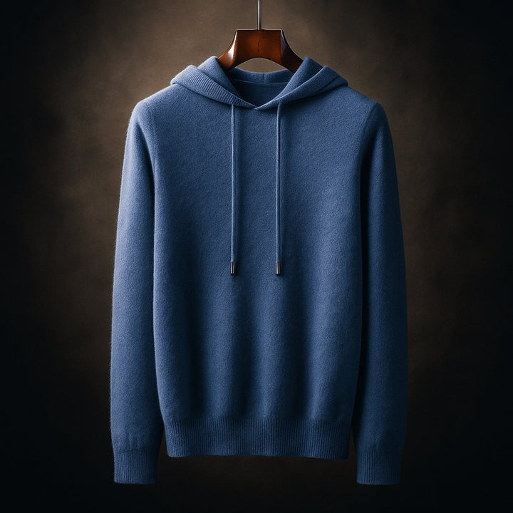Freddie | Men's Merino Wool Knitted Hoodie Drawstring Hood