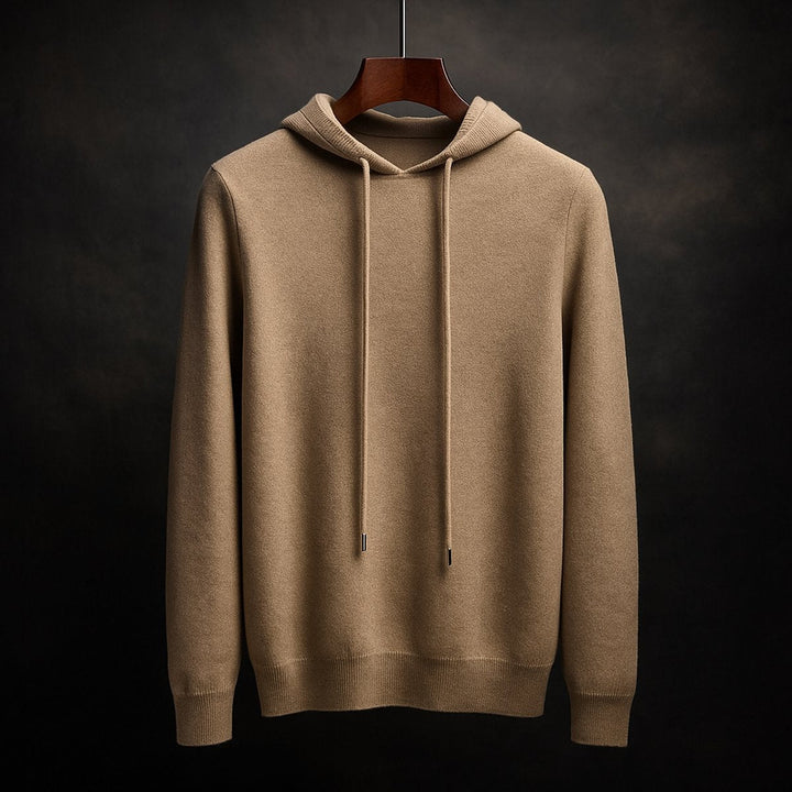 Freddie | Men's Merino Wool Knitted Hoodie Drawstring Hood