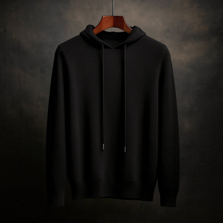 Freddie | Men's Merino Wool Knitted Hoodie Drawstring Hood