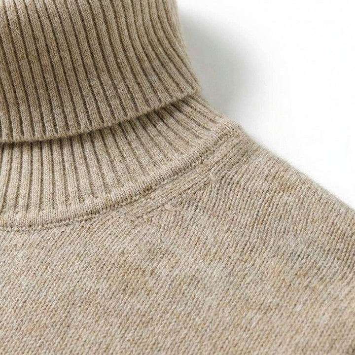 William | Men's Merino Wool Roll Neck Jumper Lightweight Turtleneck