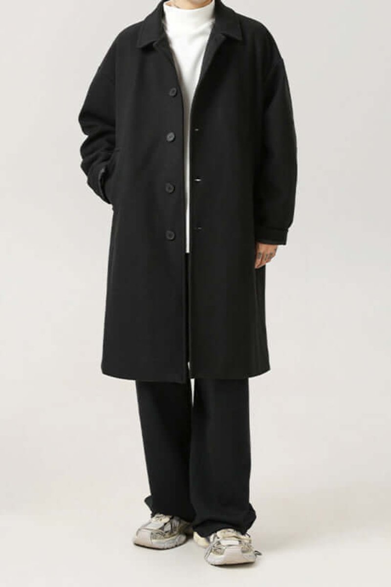 Theo | Men's Oversized Button-Up Longline Coat Mens Jacket