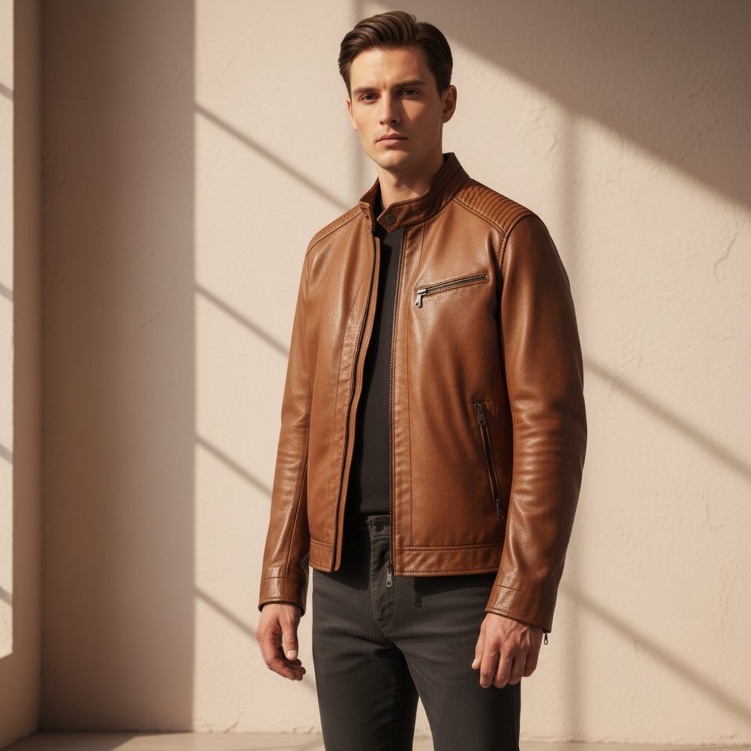 Arthur | Men's Premium Leather Biker Jacket Tailored Fit Mens Jackets