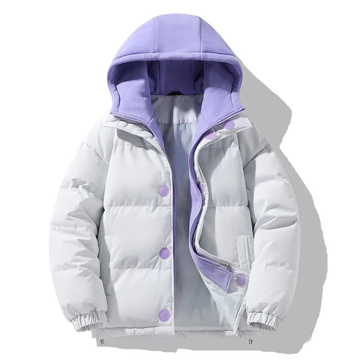 Amelia | Mens Puffer Jacket Unisex Hooded Contrast Quilted Winter Coat