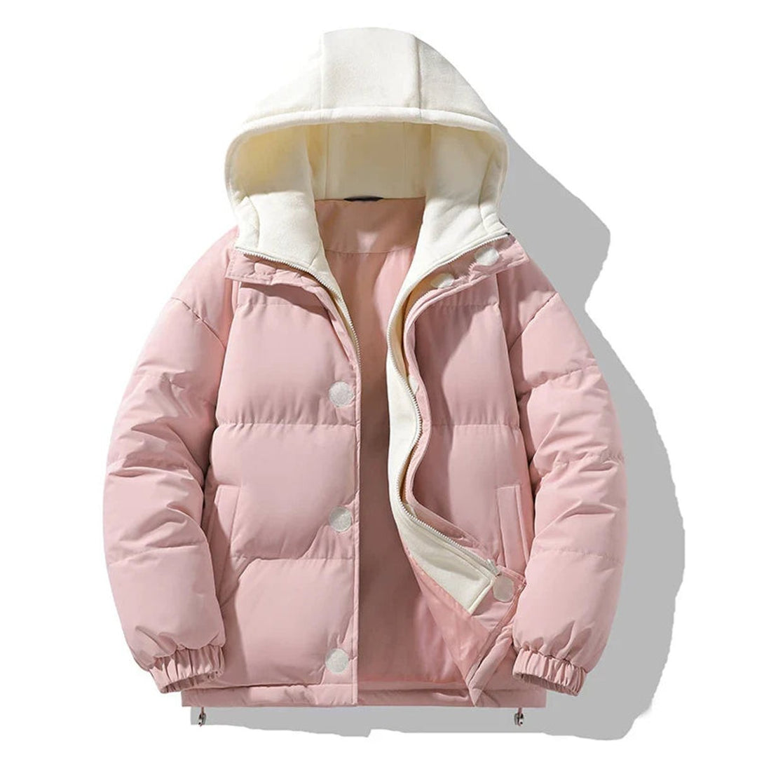 Amelia | Mens Puffer Jacket Unisex Hooded Contrast Quilted Winter Coat