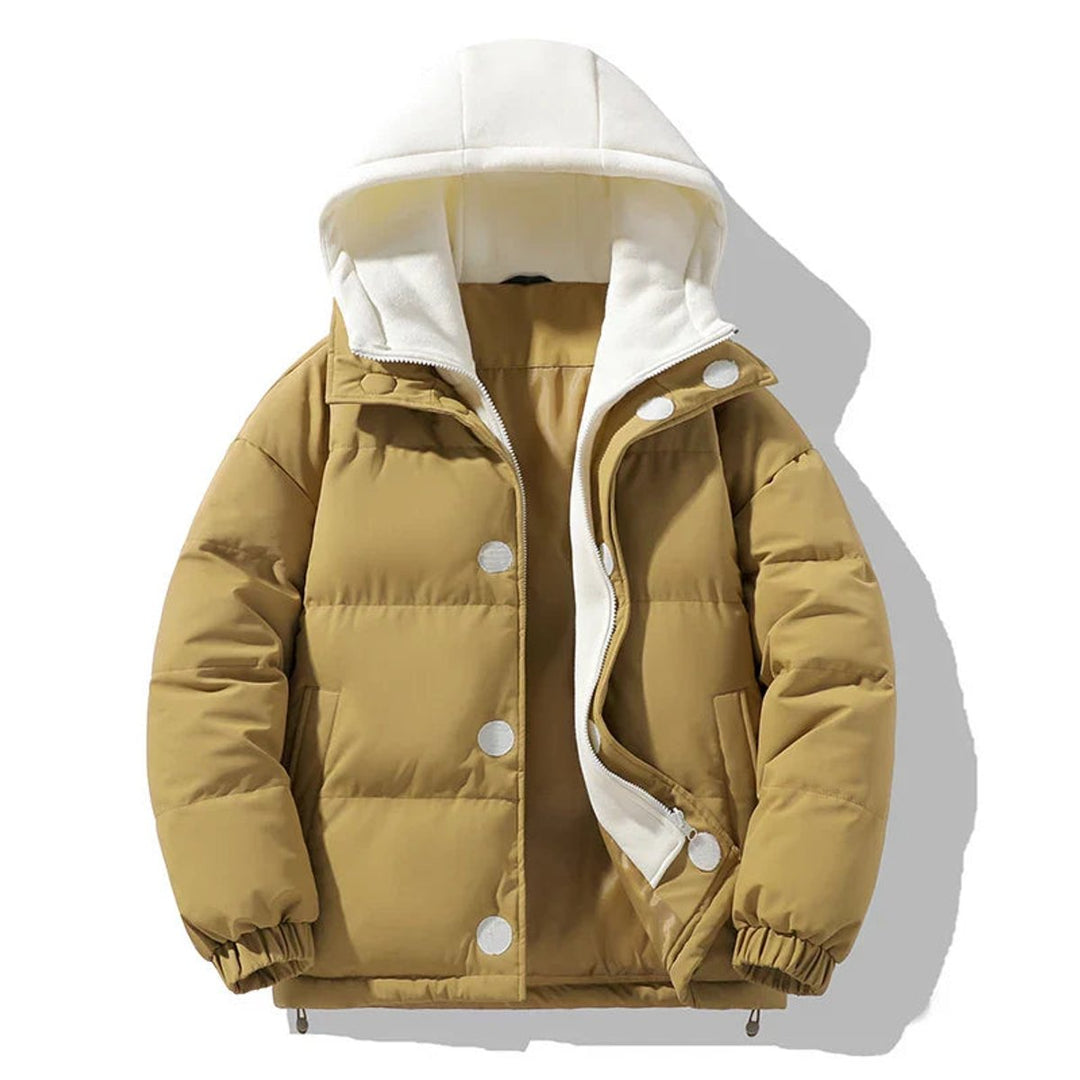 Amelia | Mens Puffer Jacket Unisex Hooded Contrast Quilted Winter Coat