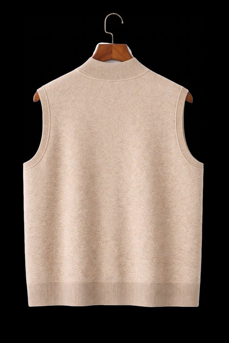 William | Men's Pure Cashmere Sleeveless Full-Zip Knitted Vest