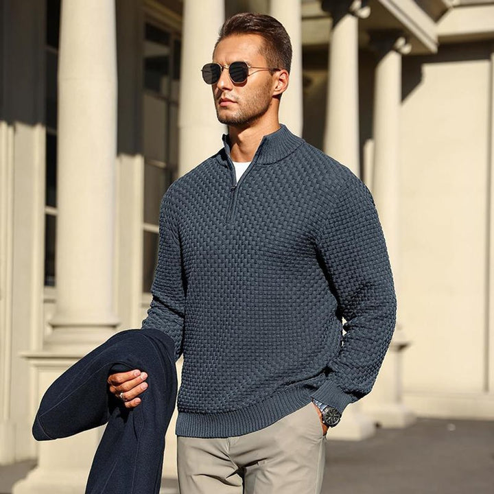 Harry | Men's Basket Knit Quarter-Zip Jumper Cotton Blend