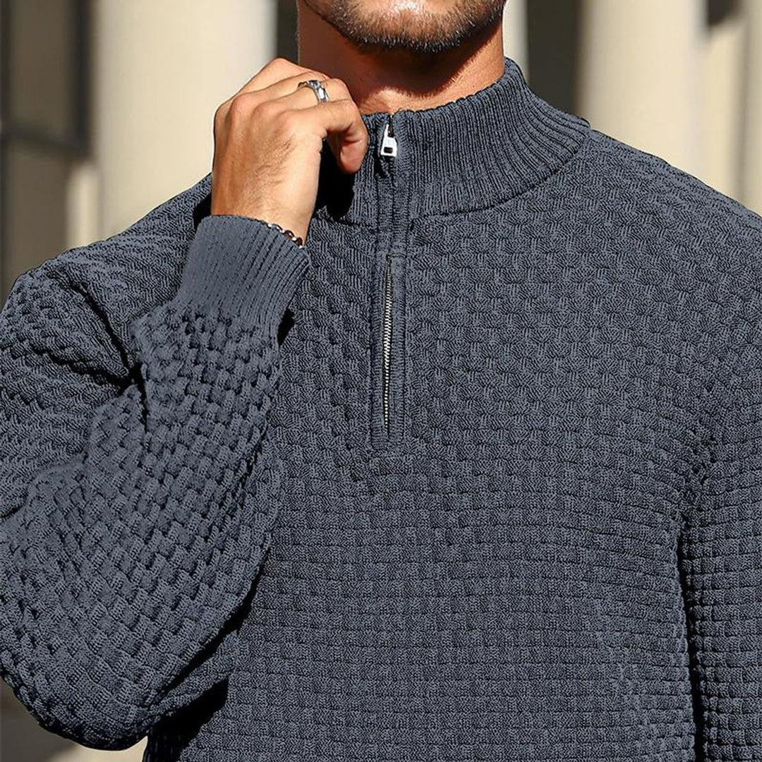 Harry | Men's Basket Knit Quarter-Zip Jumper Cotton Blend