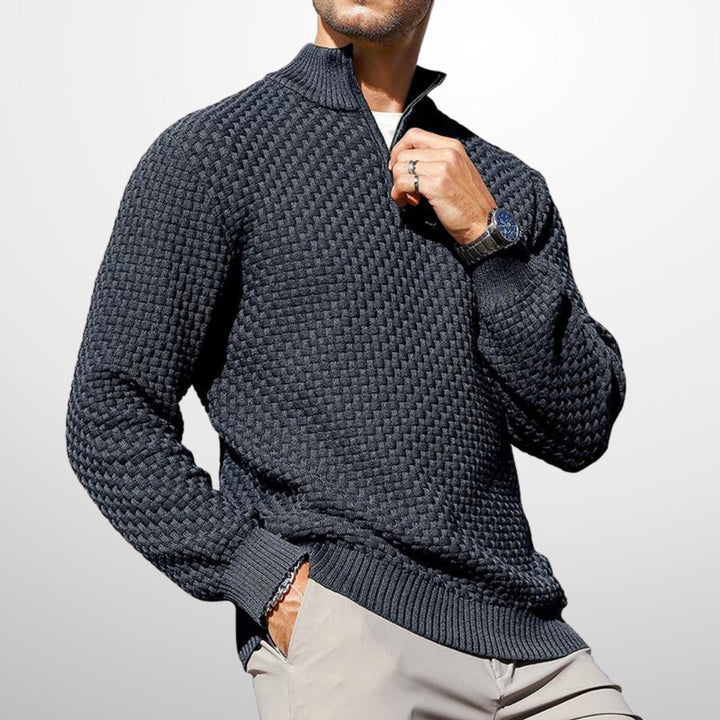 Harry | Men's Basket Knit Quarter-Zip Jumper Cotton Blend