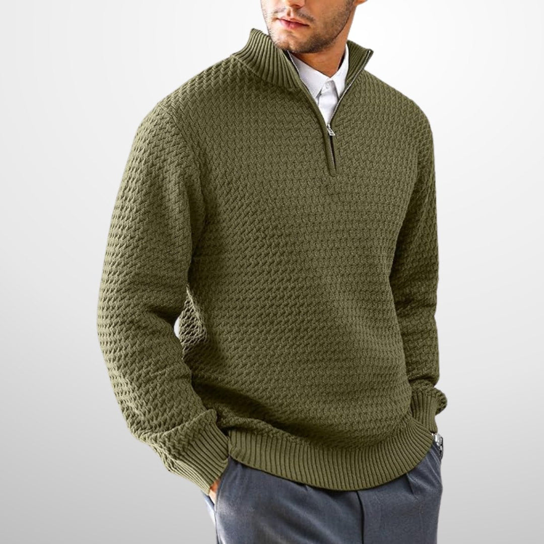 Harry | Men's Basket Knit Quarter-Zip Jumper Cotton Blend