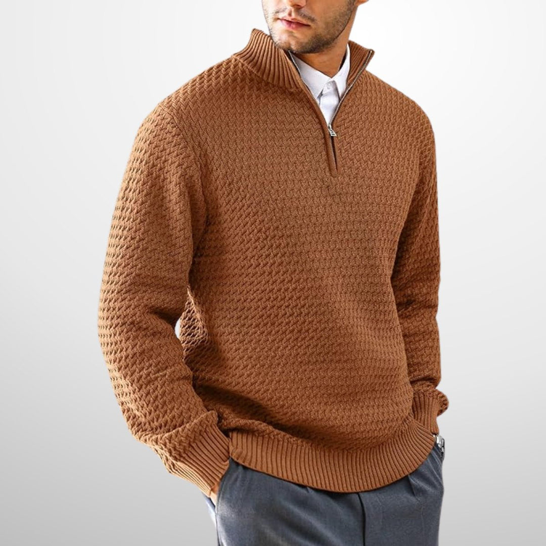 Harry | Men's Basket Knit Quarter-Zip Jumper Cotton Blend