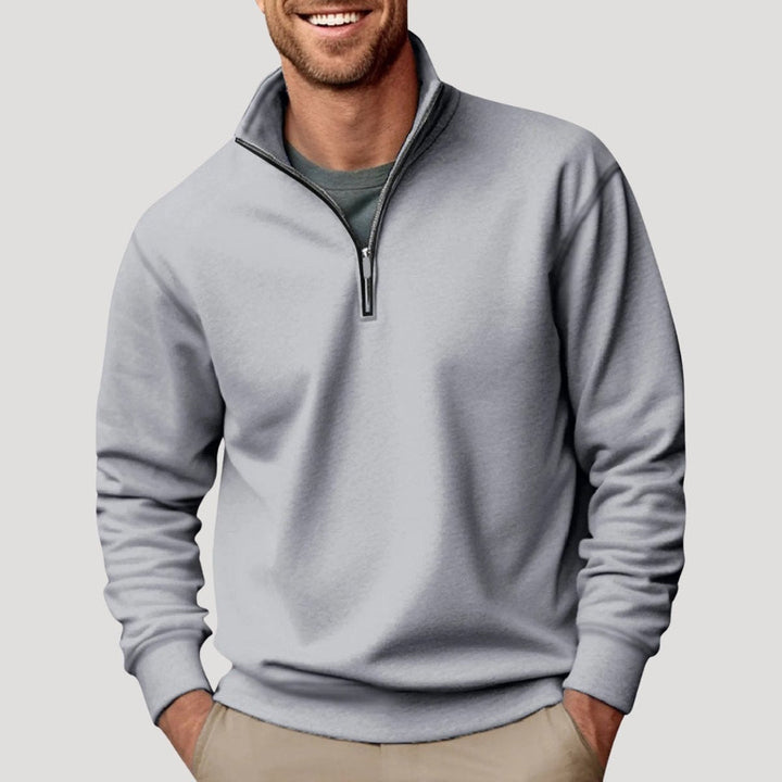 George | Men's Quarter Zip Fleece Jumper Stand Collar Relaxed Fit