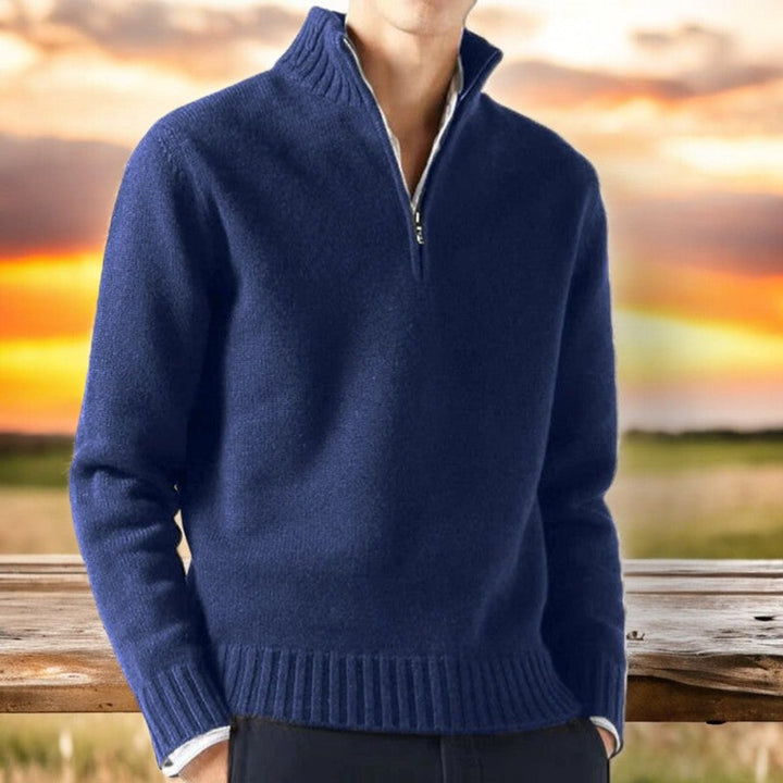 Arthur | Men's Quarter Zip Knitted Jumper Cashmere Blend Pullover