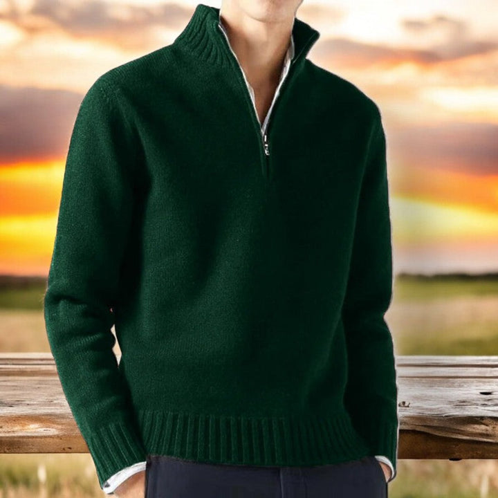 Arthur | Men's Quarter Zip Knitted Jumper Cashmere Blend Pullover