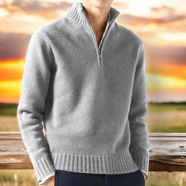 Arthur | Men's Quarter Zip Knitted Jumper Cashmere Blend Pullover