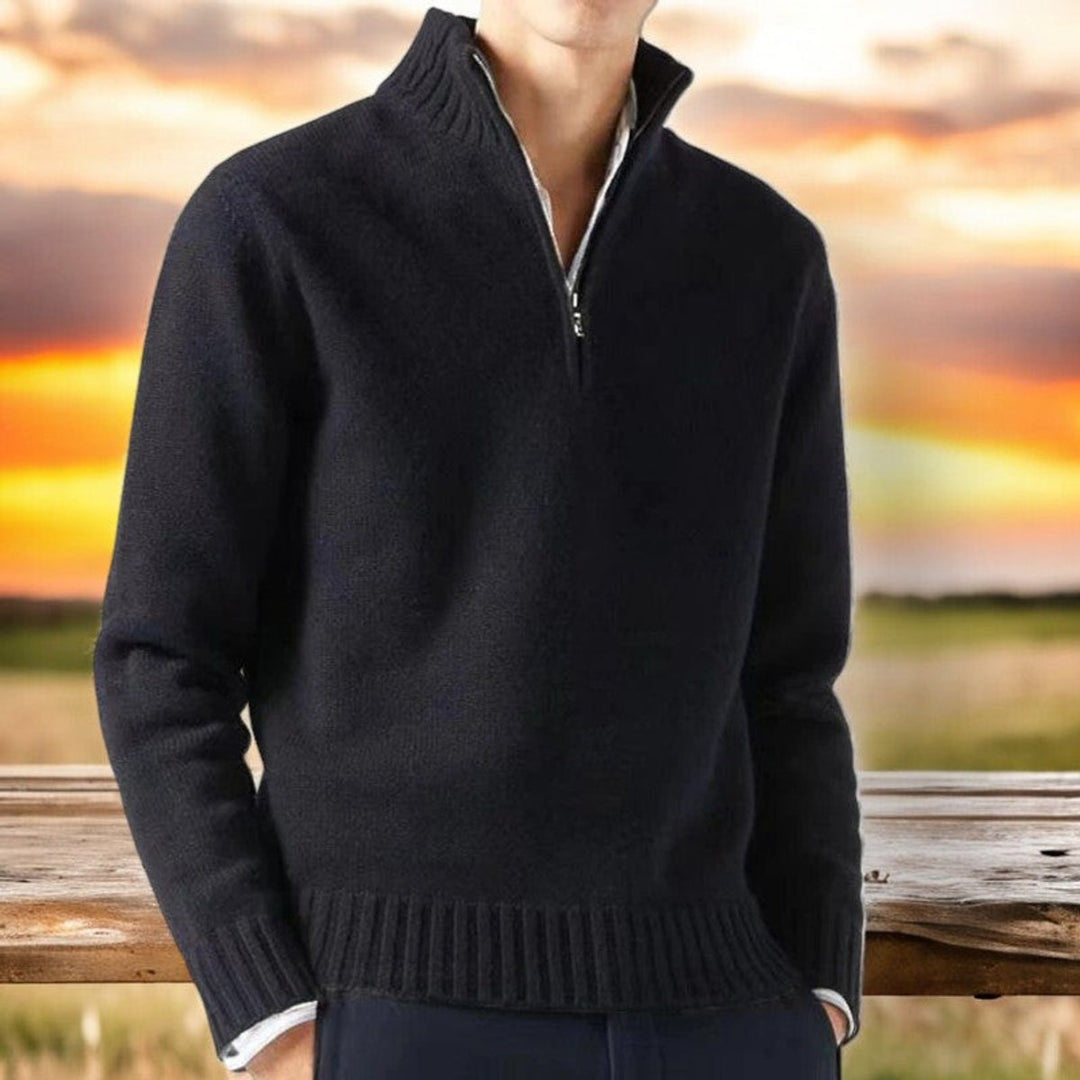 Arthur | Men's Quarter Zip Knitted Jumper Cashmere Blend Pullover