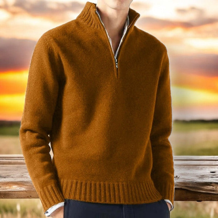 Arthur | Men's Quarter Zip Knitted Jumper Cashmere Blend Pullover
