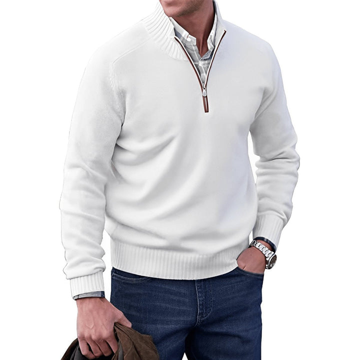 Jacob | Men's Quarter-Zip Knitted Jumper Regular Fit Ribbed Collar