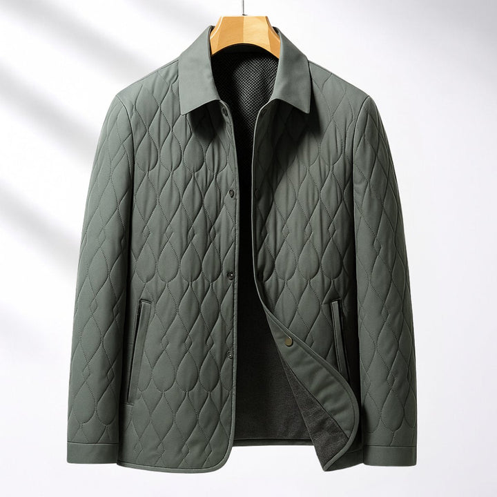 Harry | Mens Quilted Bomber Jacket Lightweight Button-Front Coat