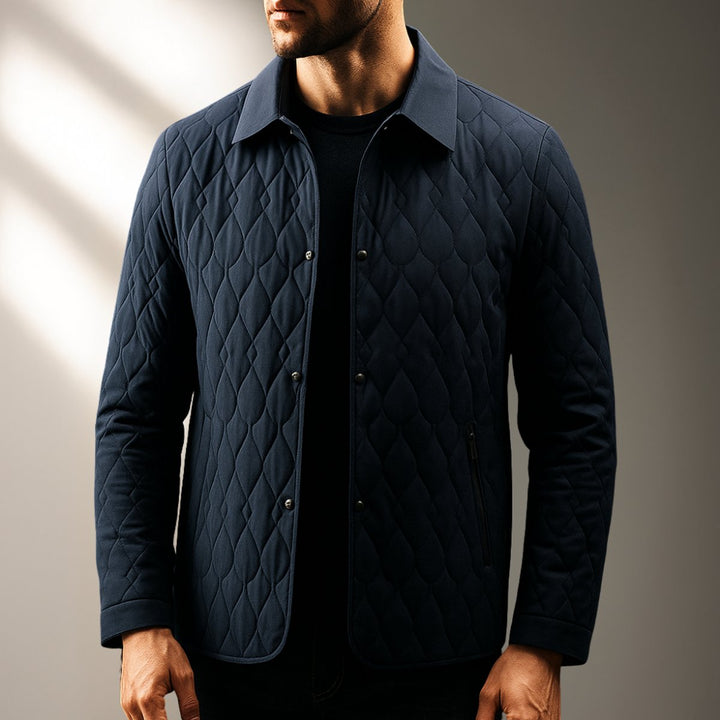 Harry | Mens Quilted Bomber Jacket Lightweight Button-Front Coat