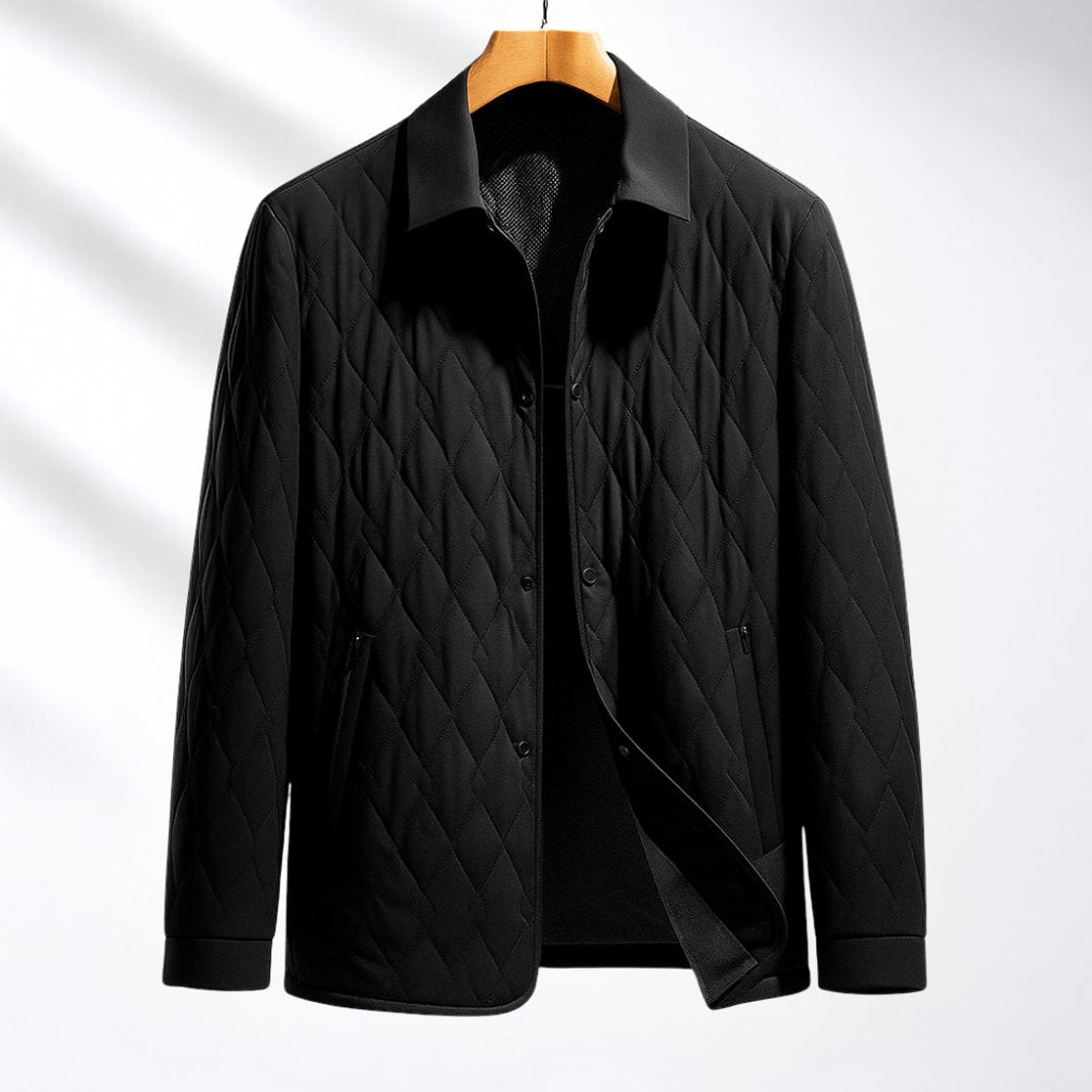 Harry | Mens Quilted Bomber Jacket Lightweight Button-Front Coat