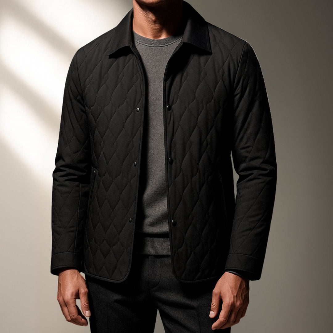 Harry | Mens Quilted Bomber Jacket Lightweight Button-Front Coat