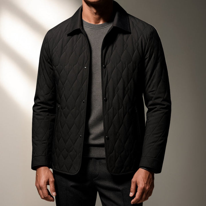 Harry | Mens Quilted Bomber Jacket Lightweight Button-Front Coat