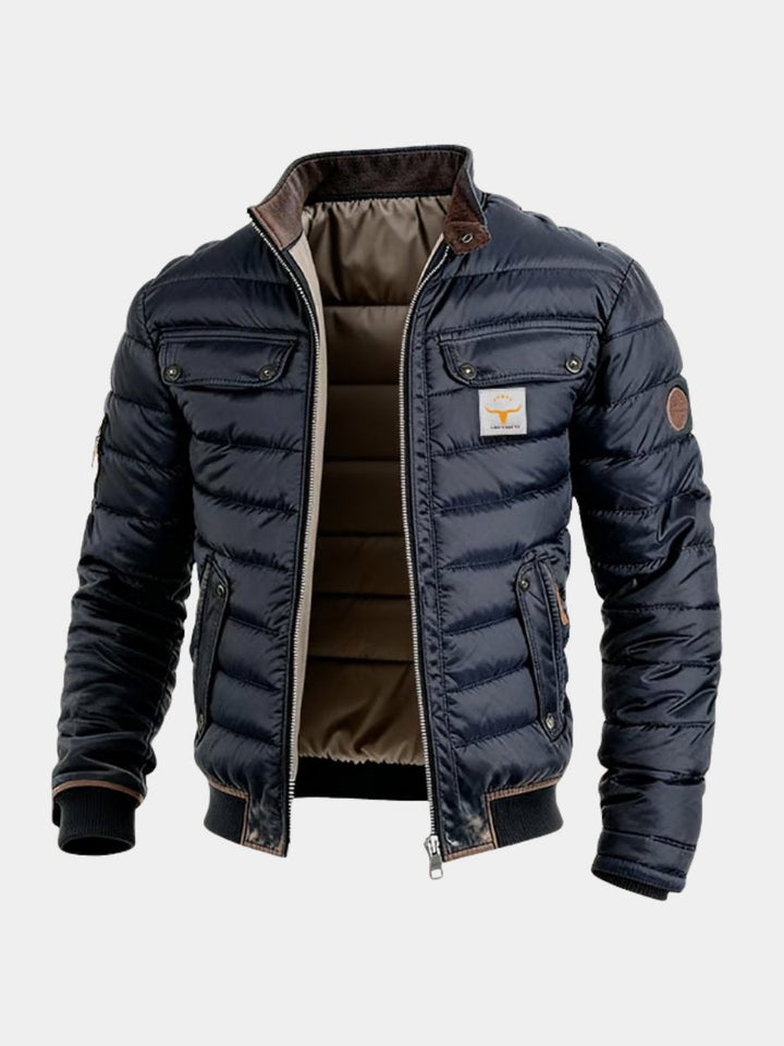 Jack | Mens Quilted Insulated Bomber Jacket High-Collar Puffer