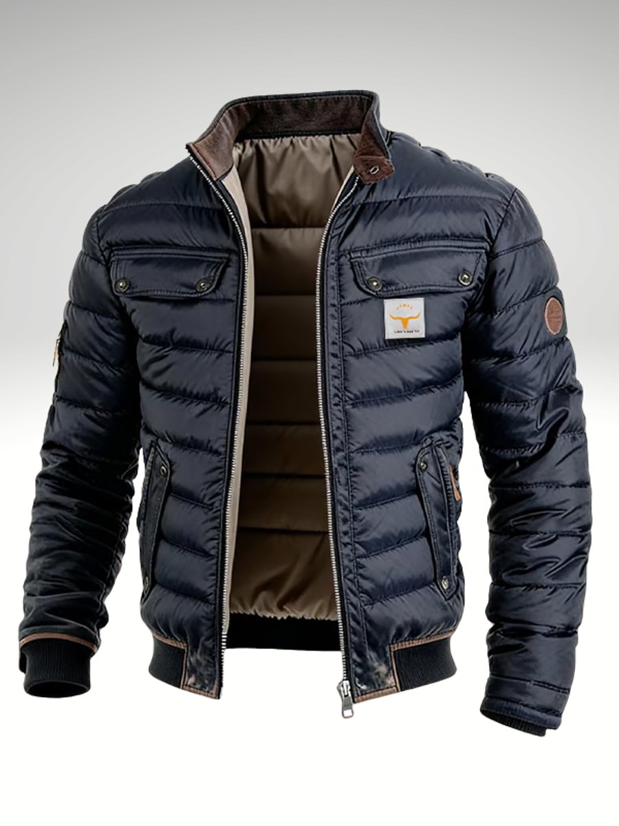 Jack | Mens Quilted Insulated Bomber Jacket High-Collar Puffer