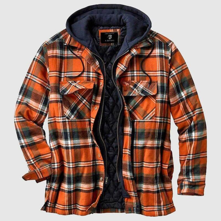 Edward | Men's Quilted Lined Hooded Flannel Shirt Jacket Regular Fit