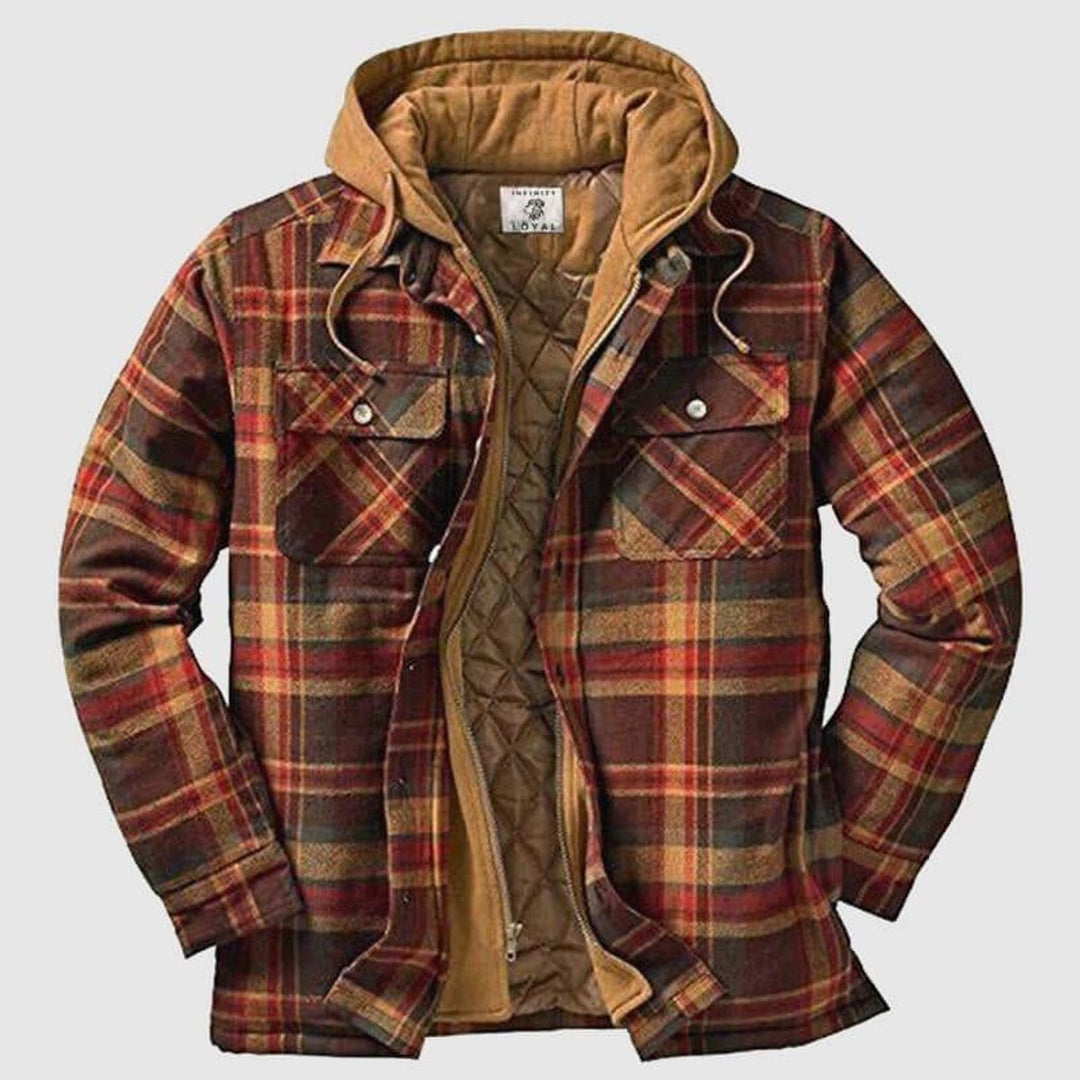 Edward | Men's Quilted Lined Hooded Flannel Shirt Jacket Regular Fit