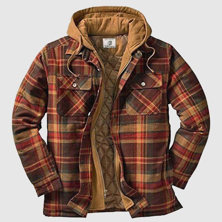 Edward | Men's Quilted Lined Hooded Flannel Shirt Jacket Regular Fit