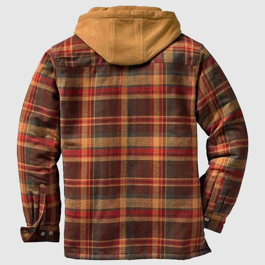 Edward | Men's Quilted Lined Hooded Flannel Shirt Jacket Regular Fit