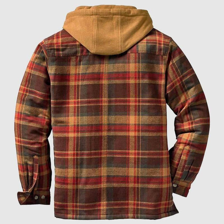 Edward | Men's Quilted Lined Hooded Flannel Shirt Jacket Regular Fit