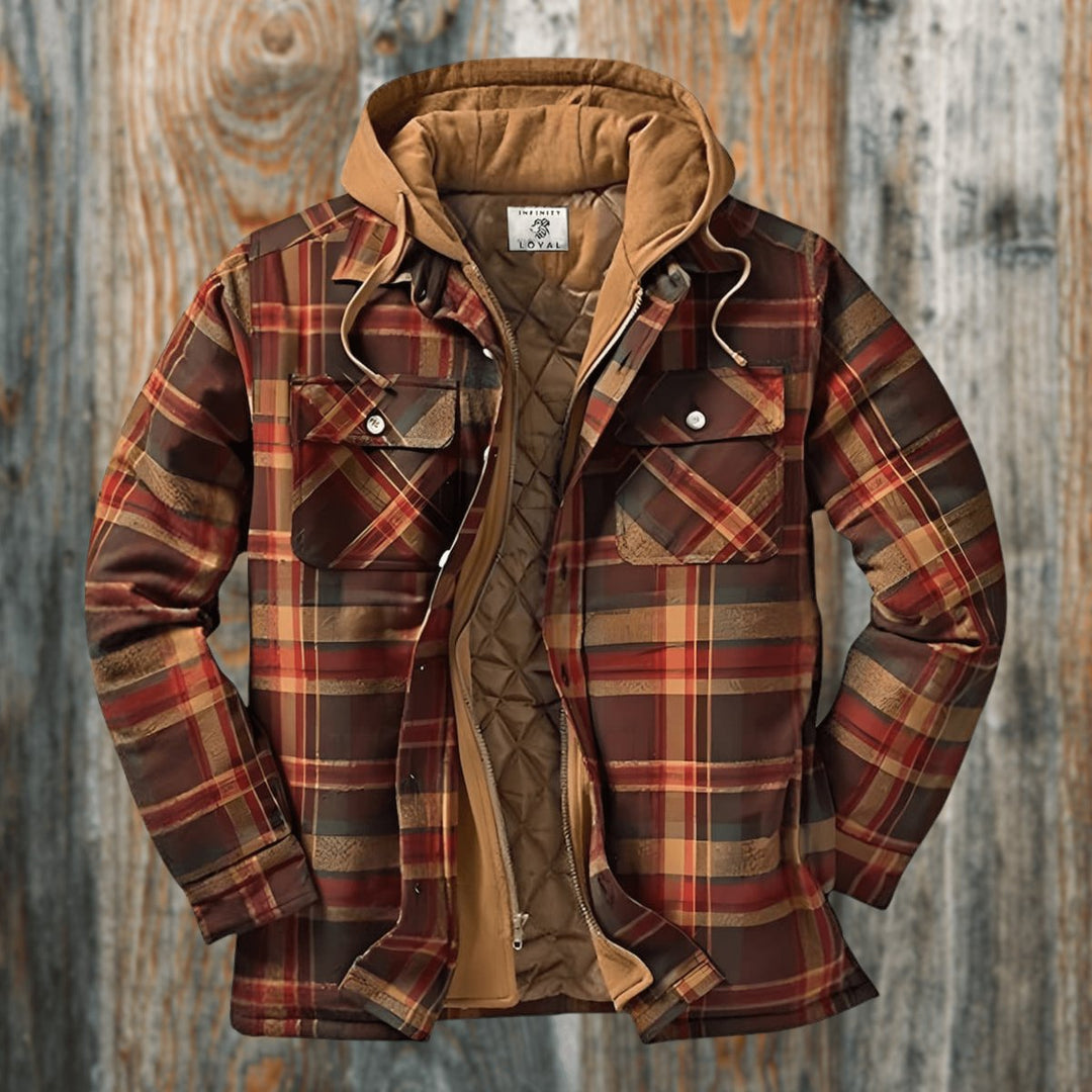Edward | Men's Quilted Lined Hooded Flannel Shirt Jacket Regular Fit