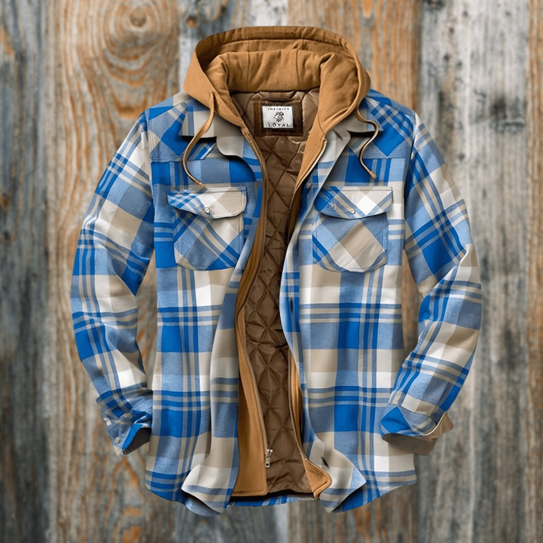 Edward | Men's Quilted Lined Hooded Flannel Shirt Jacket Regular Fit
