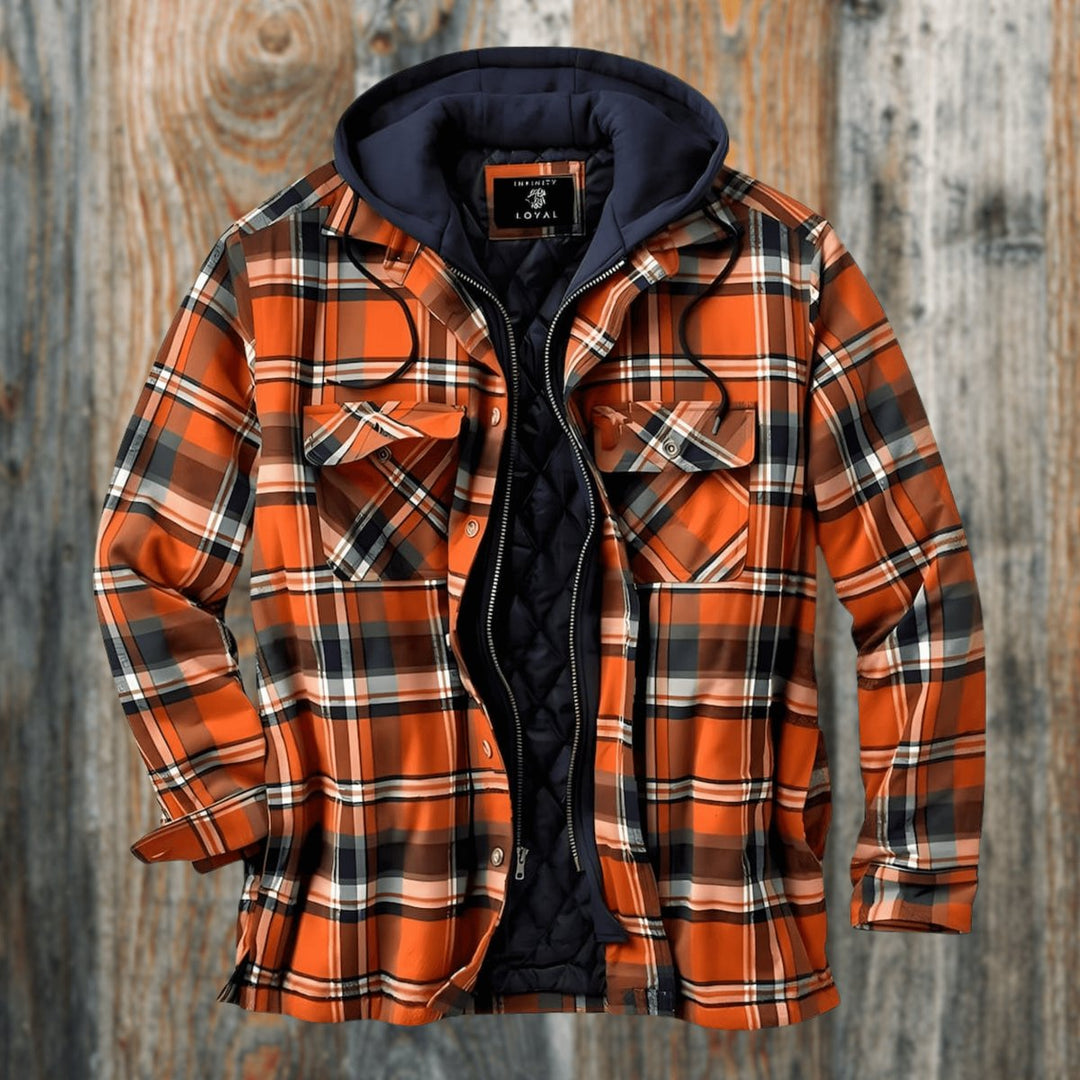 Edward | Men's Quilted Lined Hooded Flannel Shirt Jacket Regular Fit