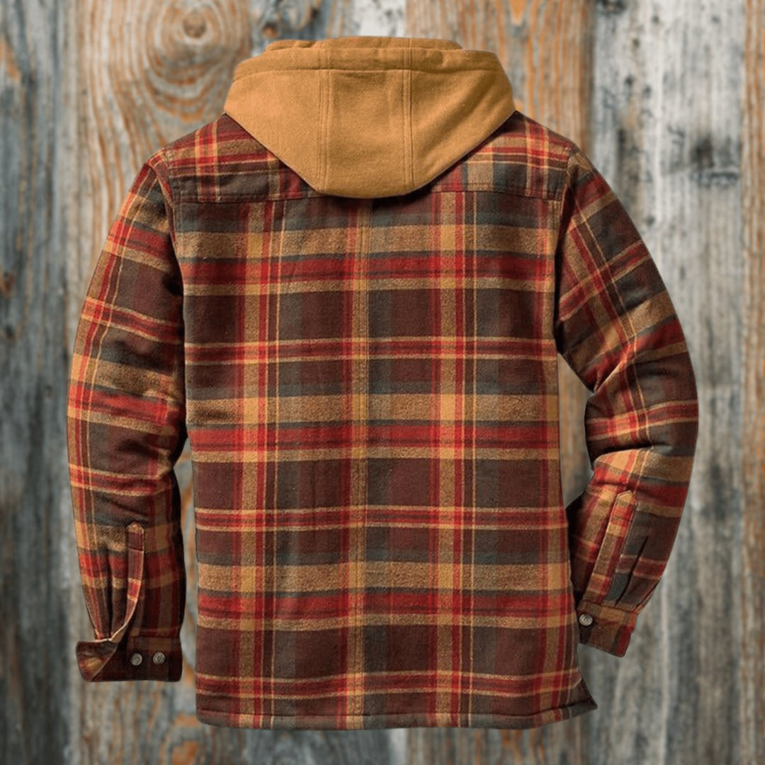 Edward | Men's Quilted Lined Hooded Flannel Shirt Jacket Regular Fit