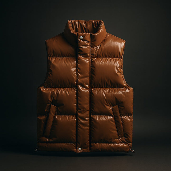 Oscar | Mens Quilted Puffer Vest High-Collar Sleeveless Jacket