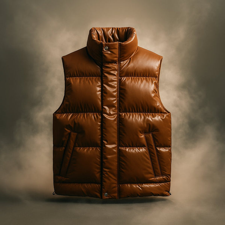 Oscar | Mens Quilted Puffer Vest High-Collar Sleeveless Jacket