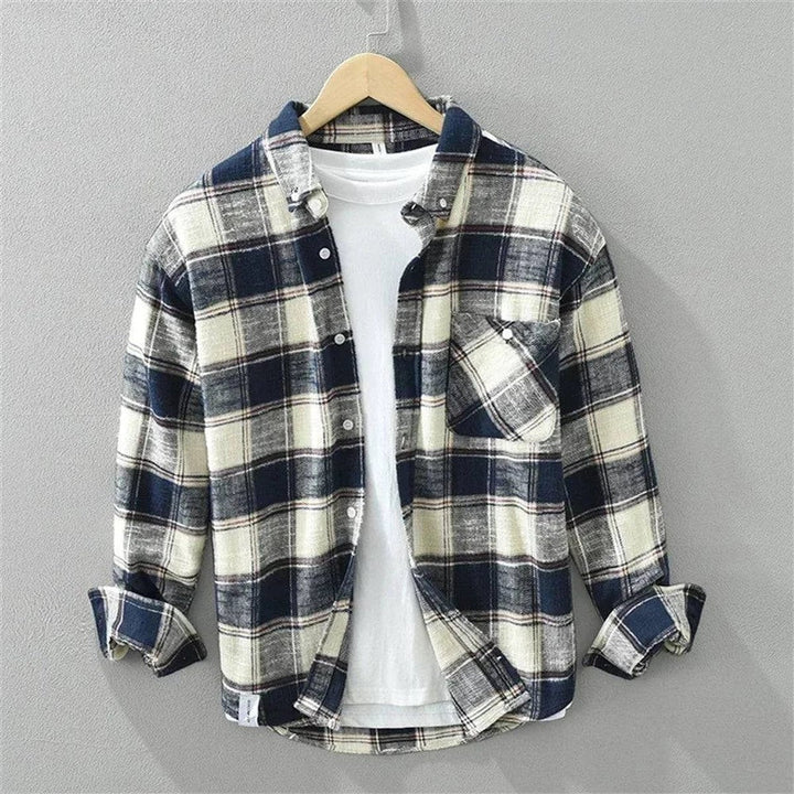 Muhammad | Men's Brushed Cotton Flannel Check Shirt Relaxed Fit