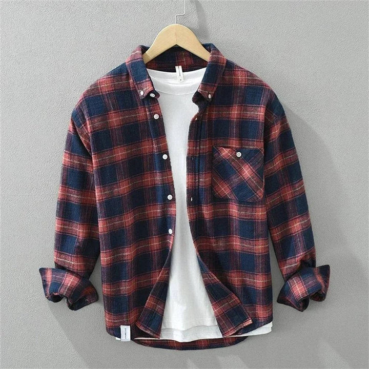 Muhammad | Men's Brushed Cotton Flannel Check Shirt Relaxed Fit