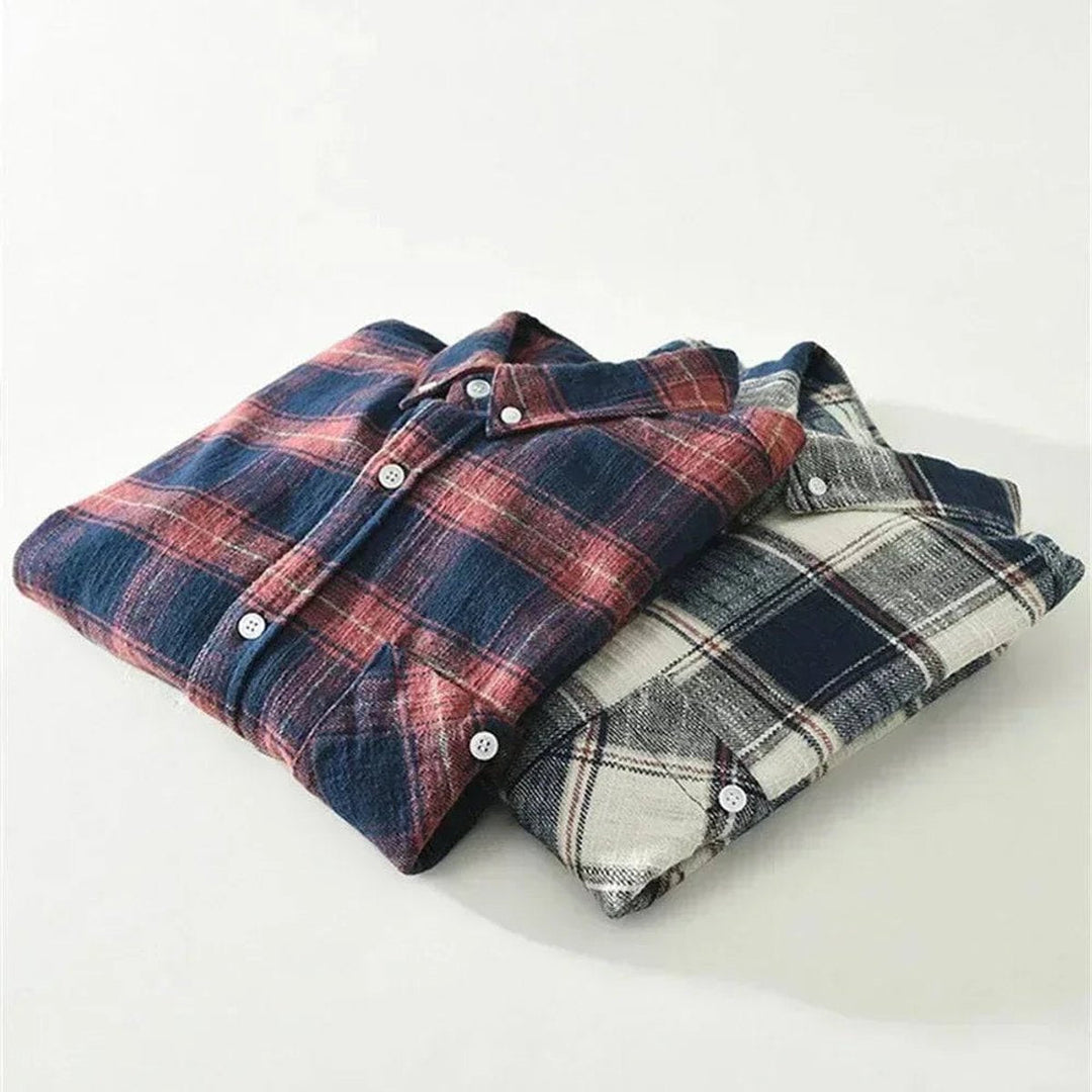 Muhammad | Men's Brushed Cotton Flannel Check Shirt Relaxed Fit